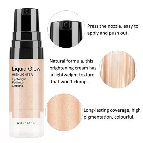 Boobeen Liquid Highlighter - Shimmer Glow Illuminator Drops for Radiant Skin - Champagne