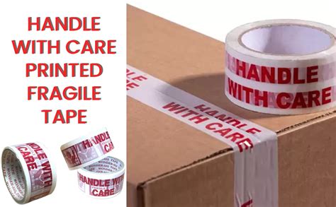 Fragile Printed Packaging Tape 2 Inch X 60m Handle Wit