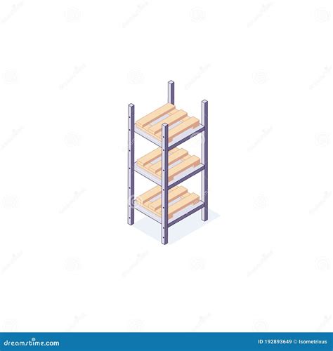 Isometric Warehouse Equipment Rack Pallets And Shelf D Pallets