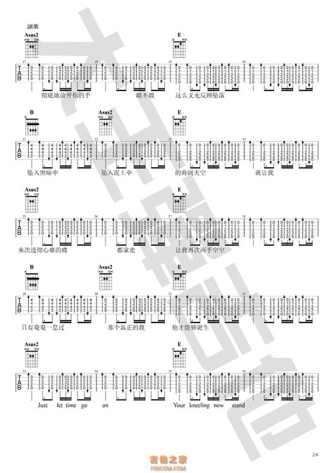 no fear in my heart完整吉他谱 朴树 大王弹吉他 英文吉他谱 吉他之家