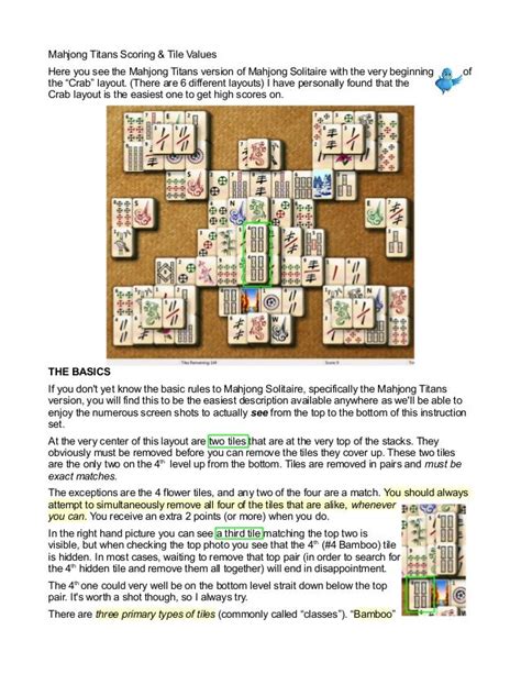 Mahjong Titans Scoring & Tile Values - How To Get High Scores