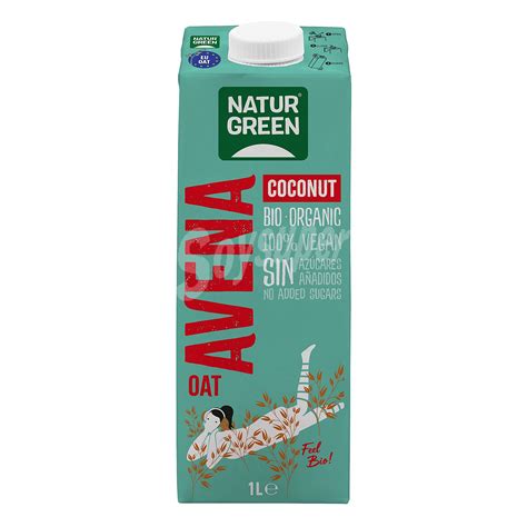 Naturgreen Bebida de avena y coco ecológica sin azúcares añadidos sin