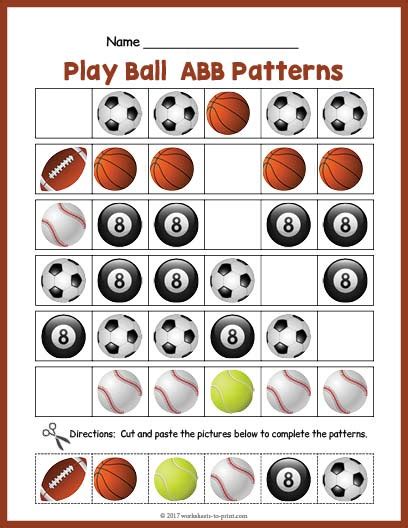 Balls Abb Pattern Worksheet Free Worksheets Samples