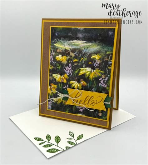 Stampin Up Meandering Meadows With Layering Leaves Hello Card