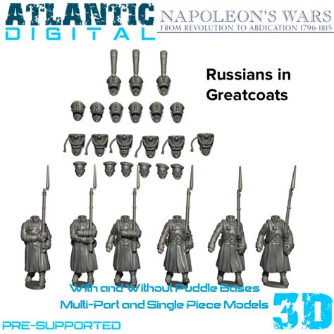 3D Printable Napoleonic Russians in Greatcoats by Wargames Atlantic