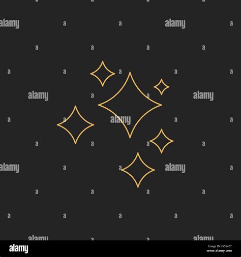 Shine Stars In Linear Style Clean Star Icon Stock Vector Illustration