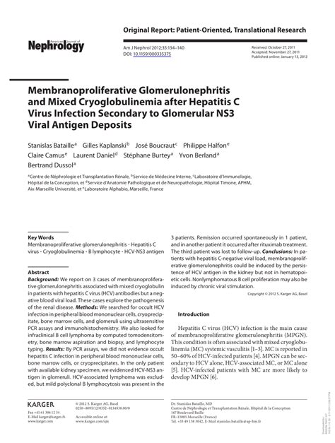 Pdf Membranoproliferative Glomerulonephritis And Mixed