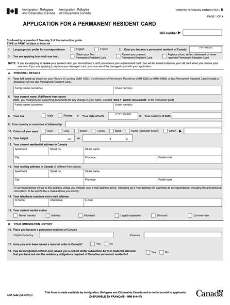 Imm 5444 Form Fill Online Printable Fillable Blank PdfFiller