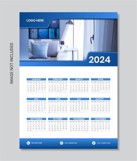 El Mejor Dise O De Calendario De Pared De Vector Premium