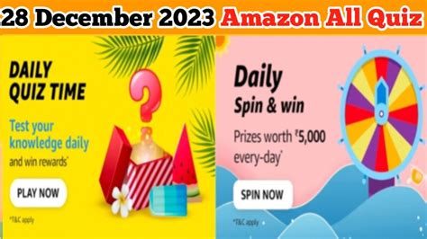 Amazon Daily Quiz Answers Today Amazon Today Quiz Answers December