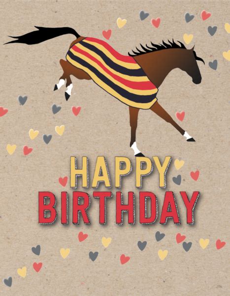 Happy Birthday Card Whorse Bucking Happy Birthday Horse Horse Happy