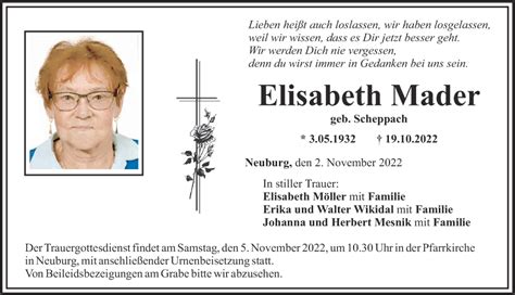 Traueranzeigen von Elisabeth Mader Allgäuer Zeitung