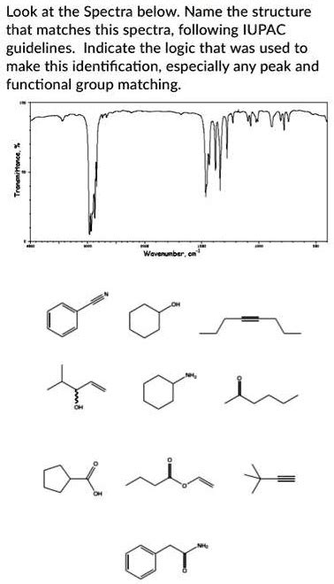 Solvedlook At The Spectra Below Name The Structure That Matches This Spectra Following Iupac