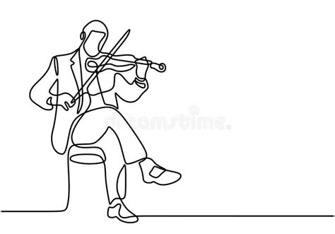 Violin Player Line Drawing Stock Illustrations Violin Player Line