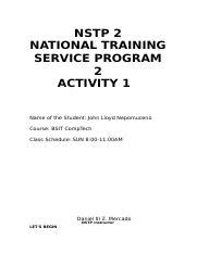 Activity Nstp Docx Nstp National Training Service