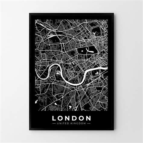 Plakat Hog Studio Londyn Mapa Black X Cm Hog Studio Sklep