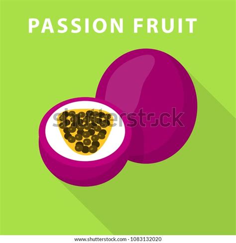 Passion Fruit Icon Flat Illustration Passion Stock Vector Royalty Free