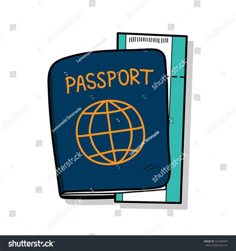 Passport Hand Drawn Vector Illustration Passport Vector De Stock Libre De Regalías 421840597