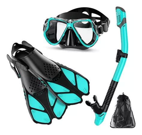 Juego De Snorkel Con M Scara Buceo Esn Rquel Aletas Bolsas Env O Gratis