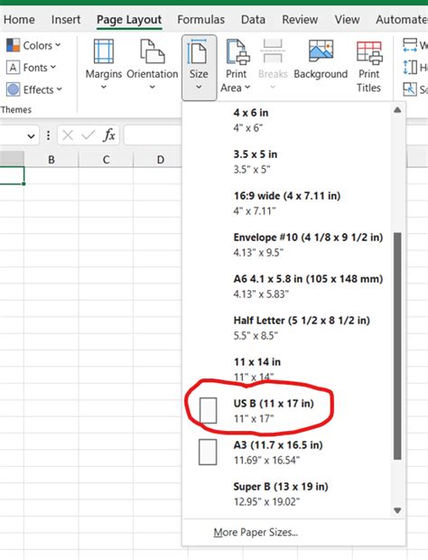 There Is No 11x17 Page Size In Excel Microsoft Community