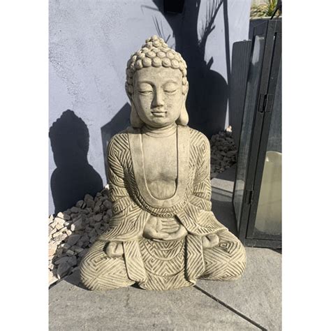 Latitude Vive Serino Buddhas Stone Garden Statue Wayfair Co Uk