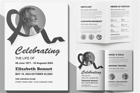 Funeral Program Template Layout | Creative Market