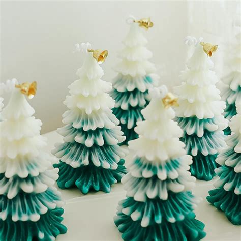 Christmas Tree Tealight Candles Handmade Delicate Tree Candles For