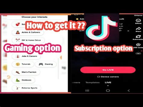 How To Enable Mobile Gaming Option And Subscription Option In Tiktok