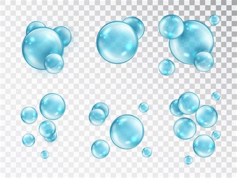 Premium Vector Water Bubbles Set Isolated On Transparent Background