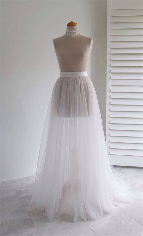 Bridal Tulle Skirt Overlay Full Length Tutu Floor Length Etsy