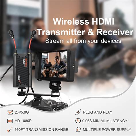 Wireless HDMI Transmitter and Receiver, 1080P Full HD Wireless HDMI ...