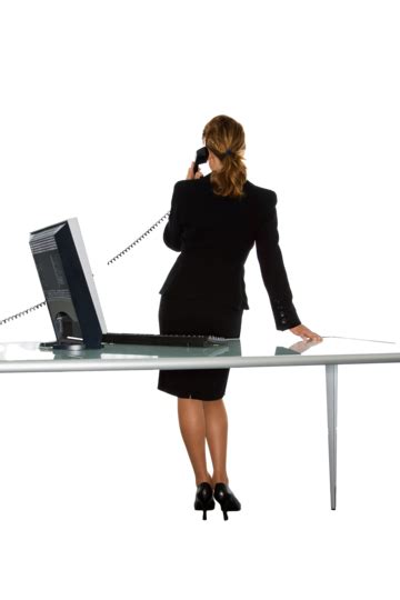 Office Worker Desk Back View Prime Adult Career Attractive Secretary