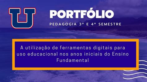 Portf Lio A Utiliza O De Ferramentas Digitais Para Uso Educacional