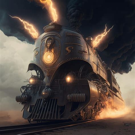 Premium Photo | A dieselpunk train generative ai