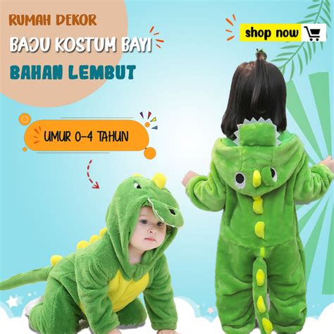 Jual Baju Kostum Dinosaur Anak Bayi Dino Onesie Karakter Animal Hewan