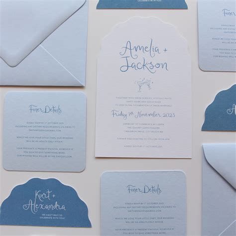 Blue Bubbly Bliss Wedding Invitation | Premier Invitation & Paper