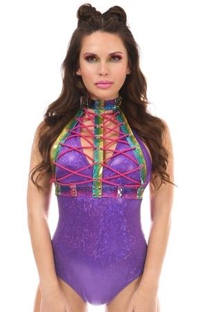 Lace Up Chest Harness 11170 Rainbow Nightshade Corsets