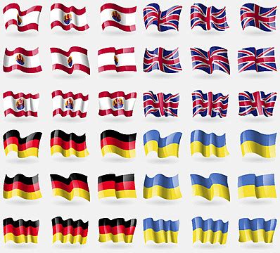 Flags Of The World Collection Of 36 Vector Flags From Liechtenstein