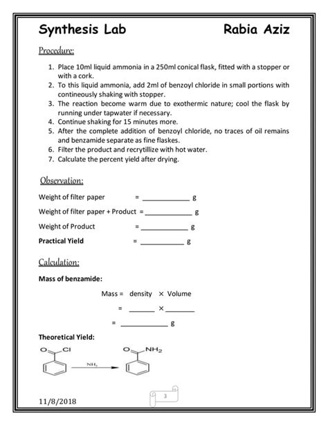 Synthesis Of Benzamide From Benzyl Chloride Pdf