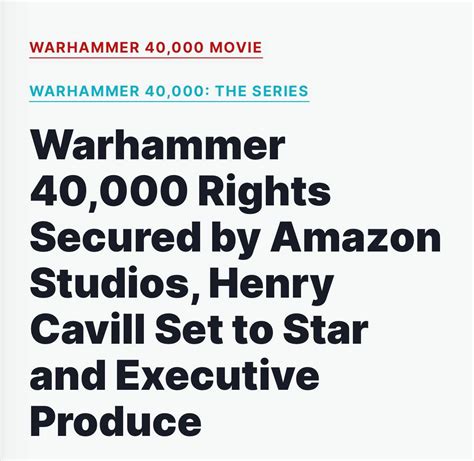 Warhammer movie and tv series next year looking loaded with gaming ...