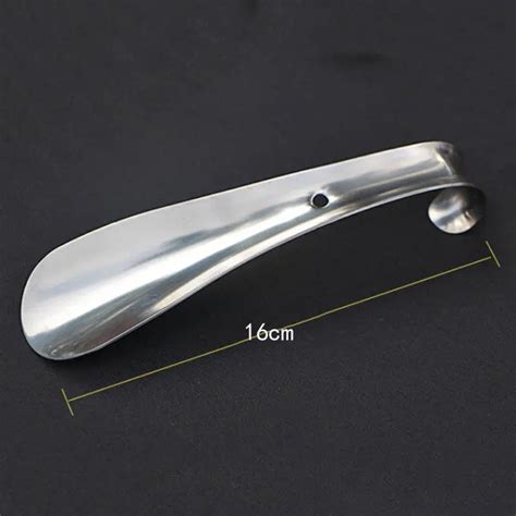 1Pcs Portable 16cm Professional Stainless Steel Silver Metal Shoe Horn