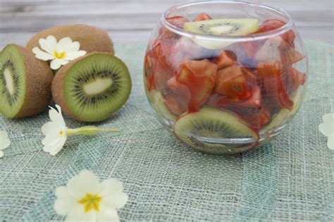 Salade De Kiwis Au Coulis De Framboise