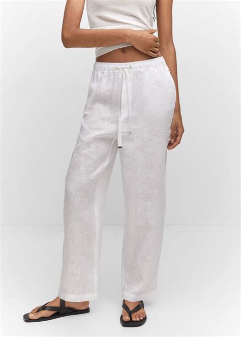 Bow Linen Pants Women Mango Usa