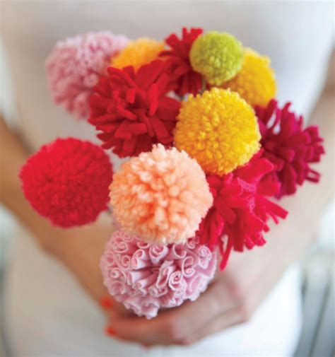 Pom Pom Flower Bouquet Diy And Crafting