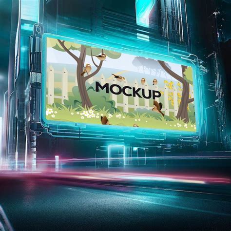 Premium Psd Futuristic City Billboard Mockup