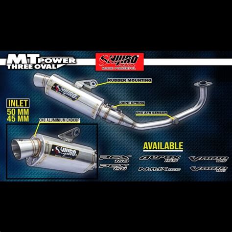 Jual EXHAUST SYSTEM SHIJIRO RACING TYPE MT POWER FOR N MAX AEROX PCX150