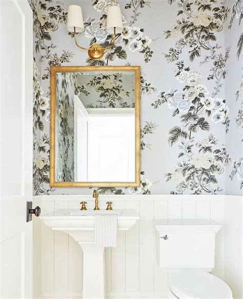 Floral Wallpaper Small Bathroom Bathroom Wallpaper Ideas - naianecosta16