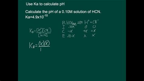 11 Use Ka To Find Ph Youtube