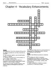 Kami Export Chapter 4 Vocabulary Enhancement Crossword Pdf