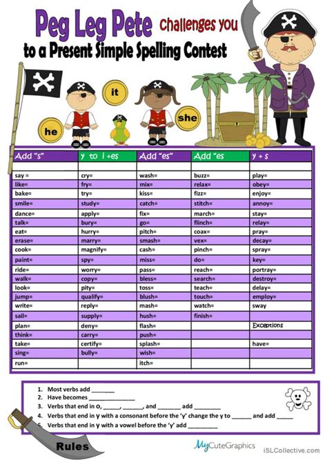 Present Simple 3rd Person Singular G Français FLE fiches pedagogiques